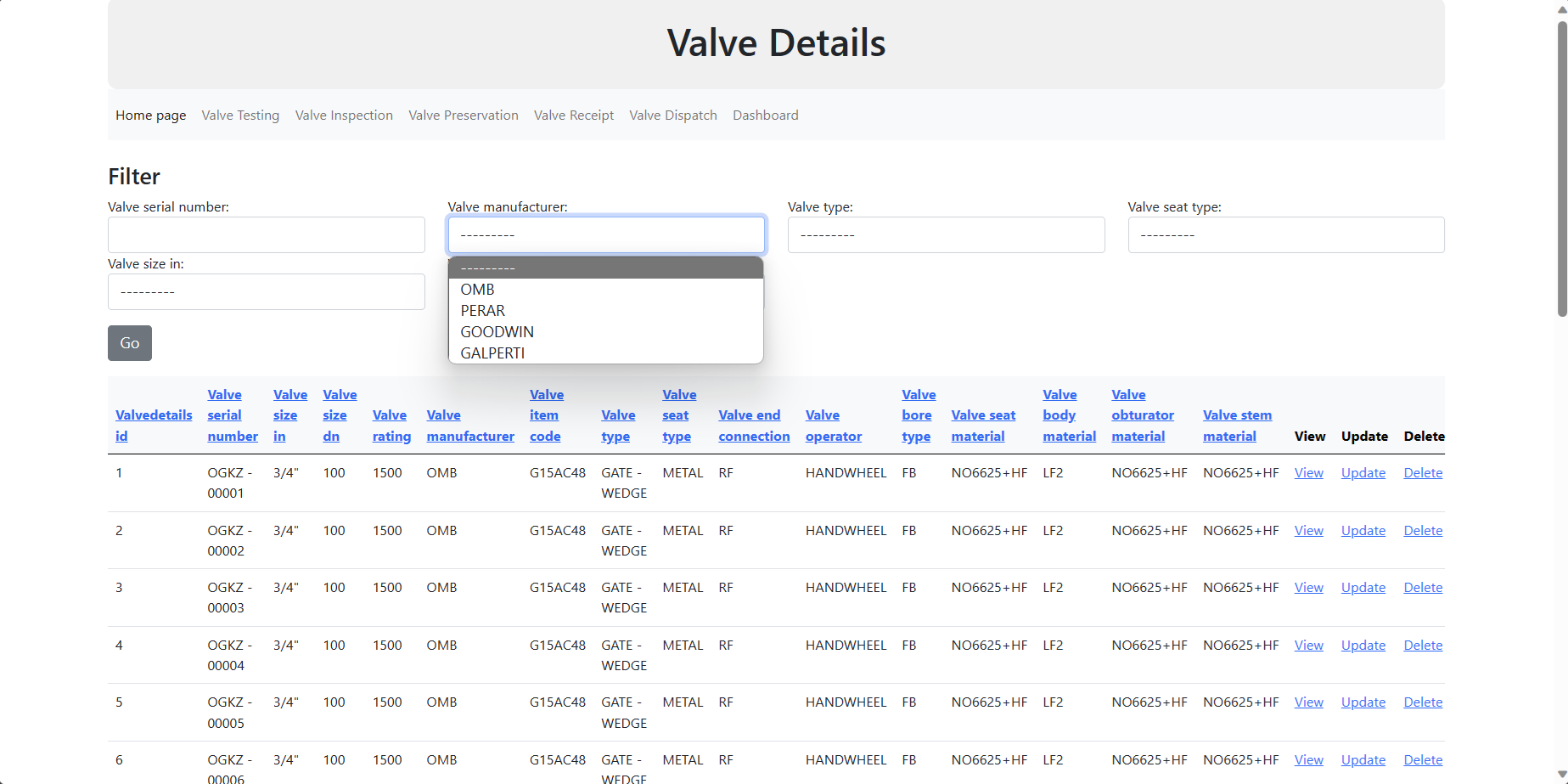 App Table View